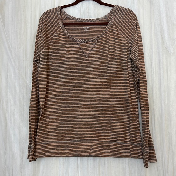 ⭐️ Mossimo Supply Co striped long sleeve pullover shirt scoop neck women XL - Picture 14 of 16